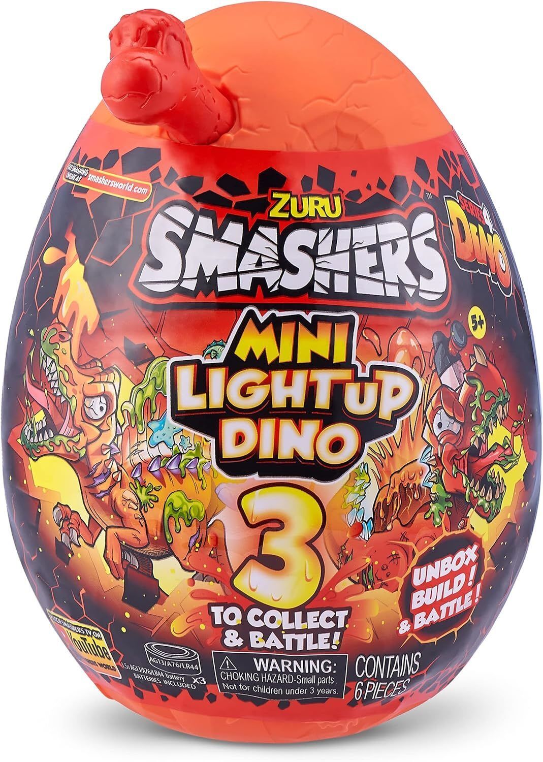 Smashers Mini Lightup Dino assortiti, 7473 Zuru 5+