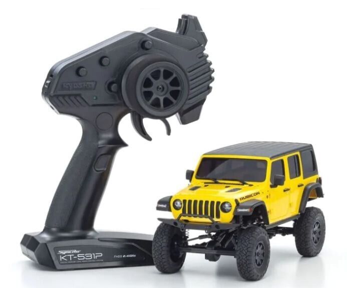 Kyosho - Jeep Wrangler Rubicon gialla e nera Mini-Z 4x4 MX-01 con radio 1/24
