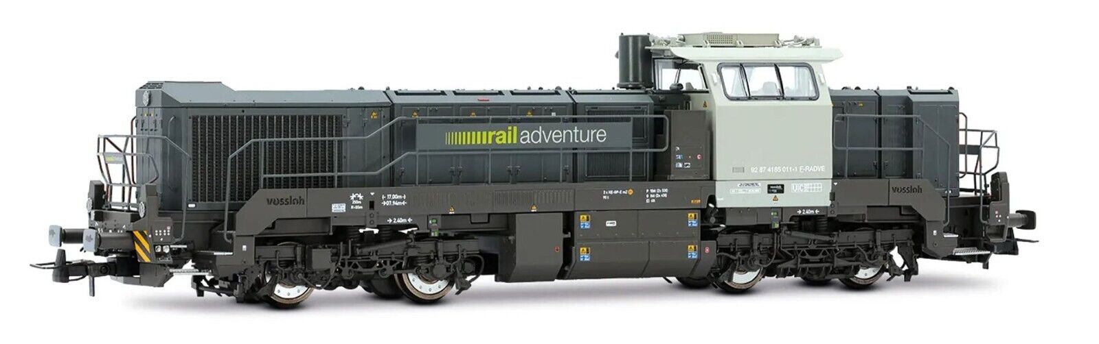 RIVAROSSI HR2921S DE 18 Railadventure livrea grigia, cabina grigio chiaro, SOUND