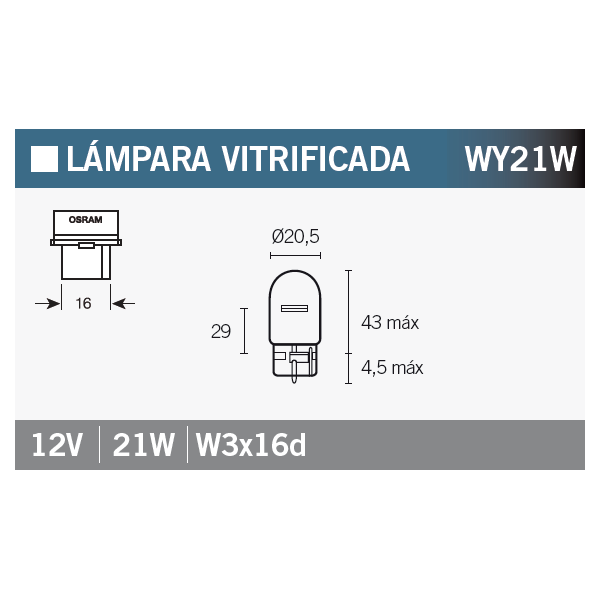 OSRAM LAMPADINA OSRAM 7504 WY21W