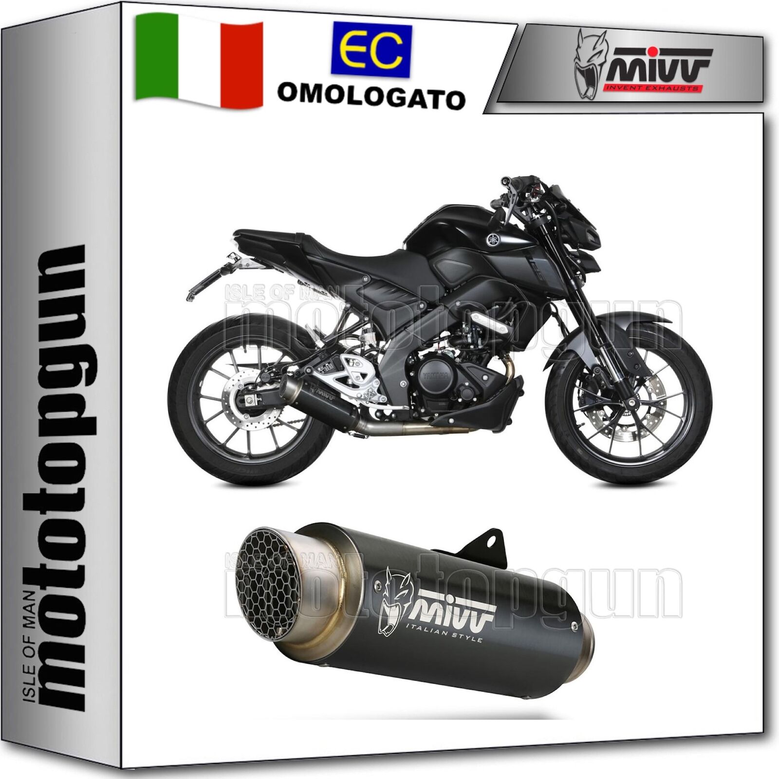 terminale completo full hom gp-pro nero mivv per yamaha mt125 mt-125 2020 20