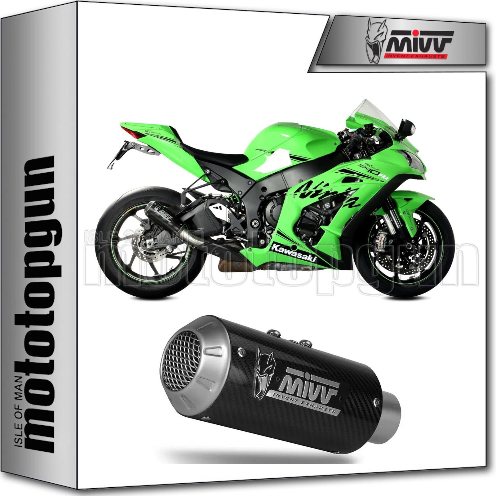 MIVV SCARICO HOMCAT MK3 CARBONIO KAWASAKI ZX-10 R / RR / SE 2016 16 2017 17