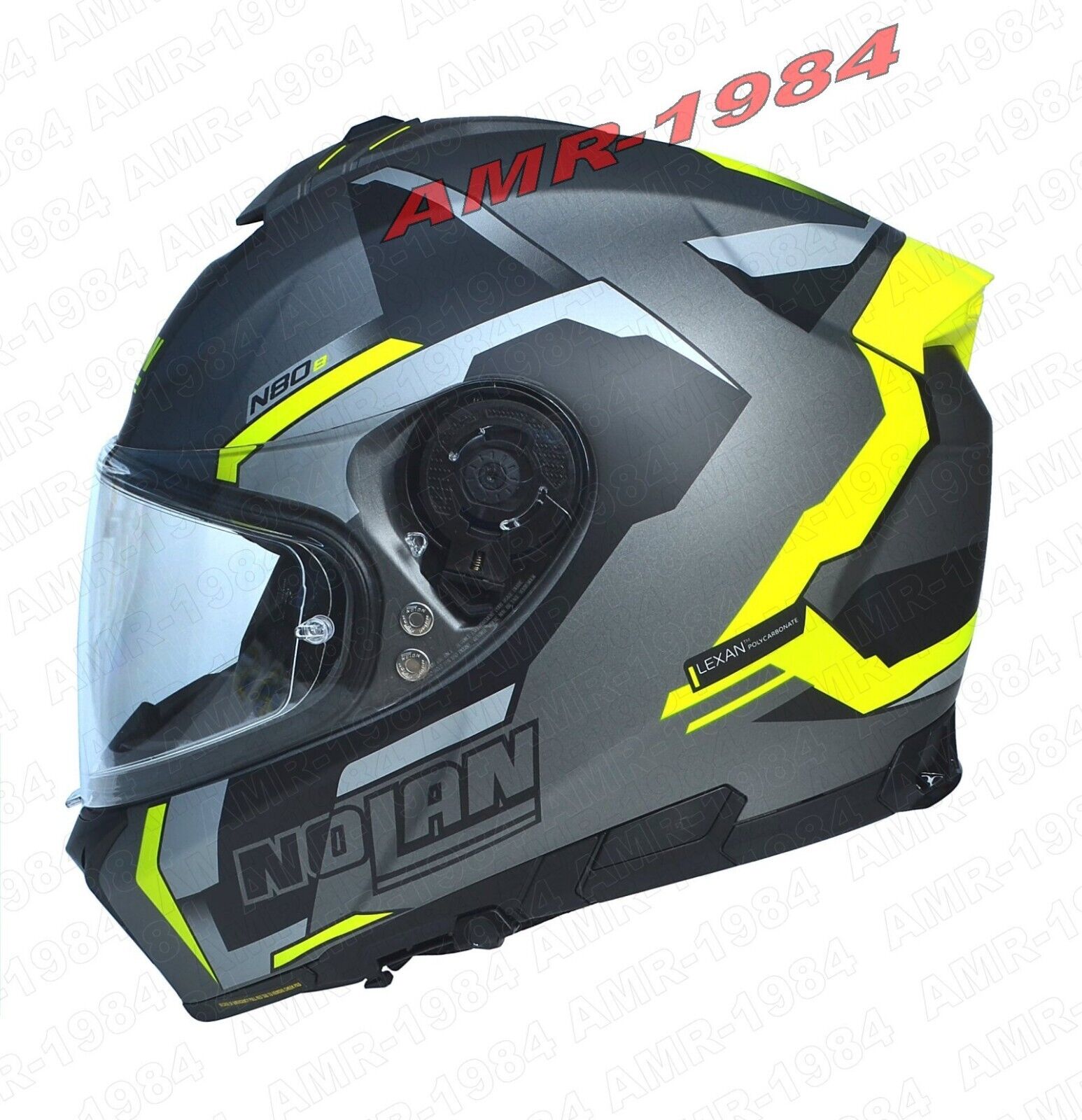 CASCO NOLAN N80-8 WANTED N-COM COLORE Nero Grigio Giallo Fluo 72 TAGLIA  "M"