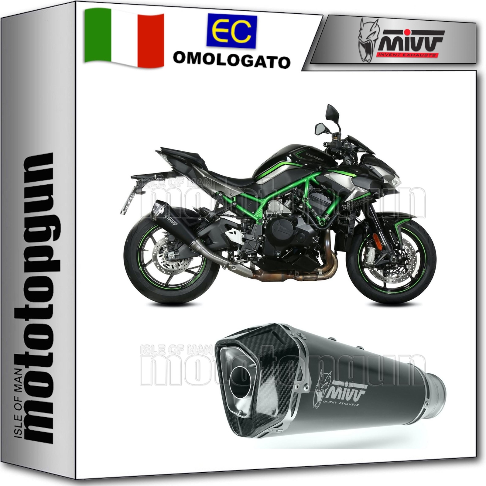 terminale omologato open delta race inox nero mivv per kawasaki z h2 2023 23
