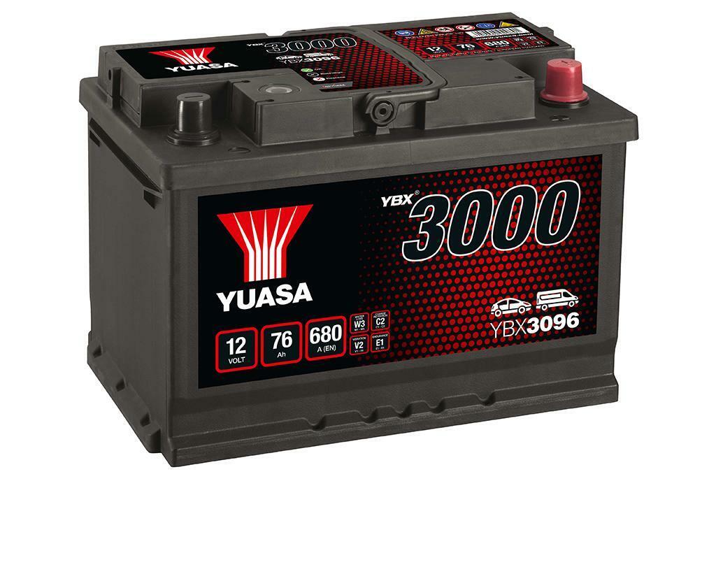 BATTERIA AUTO YUASA YBX3096 76AH 680A 278x175x190mm POLO POSITIVO DX