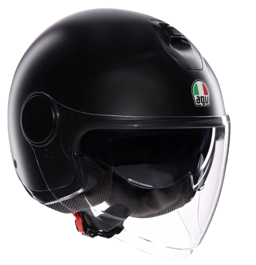 CASCO MOTO JET AGV HELMETS ETERES E2206 MONO NERO OPACO TAGLIA S