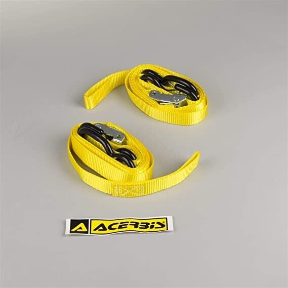 COPPIA CINGHIE GIALLO 25mm ACERBIS 600 kg FISSAGGIO TRASPORTO MOTO SCOOTER