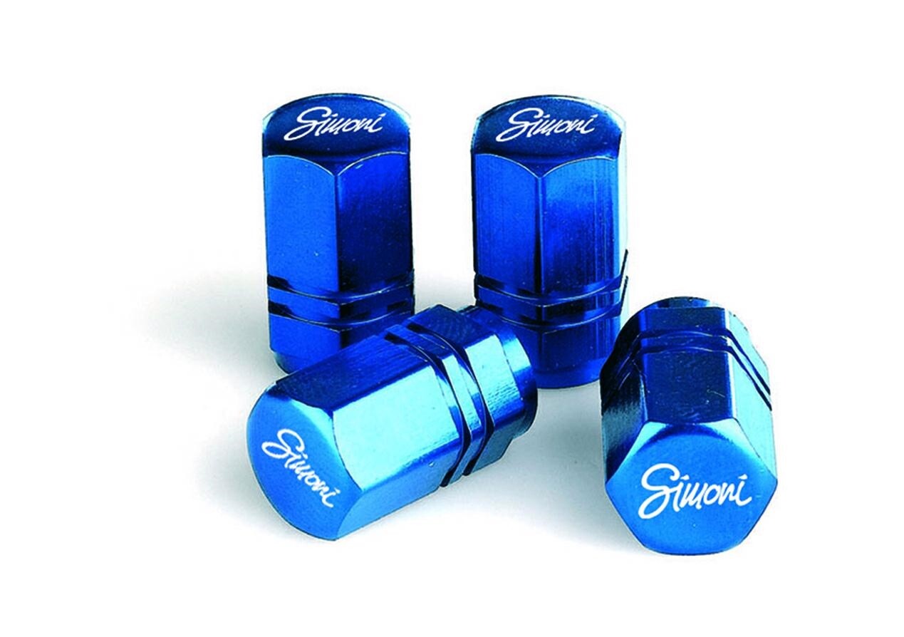 Cappucci valvola Hexagonal Blue-4 pezzi