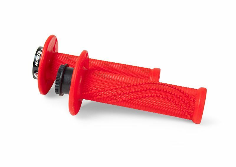 manopole Rtech motocross enduro R20 Lock-on rosso fluo
