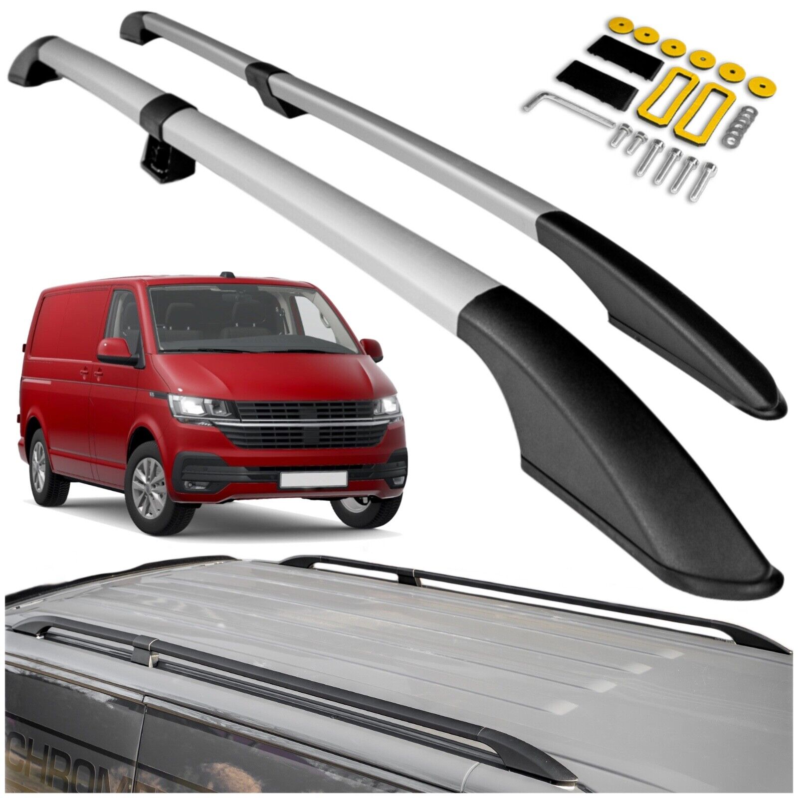 per VW T6.1 TRANSPORTER 2019+ BARRE PORTATUTTO PASSO CORTO