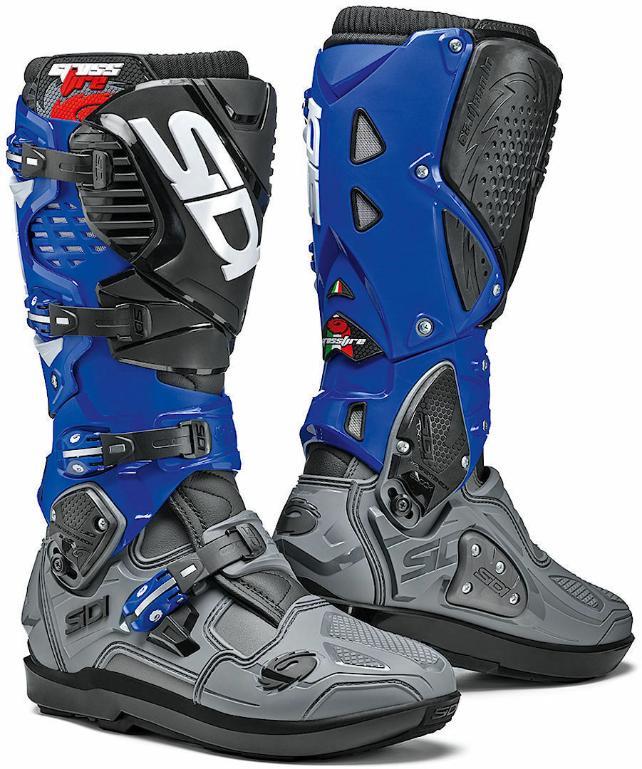 STIVALI SIDI CROSSFIRE 3 SRS BOOTS MOTO CROSS ENDURO GRIGIO BLU NERO TG 45