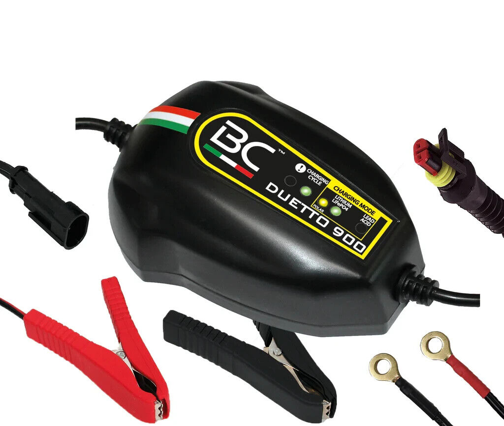 BC Duetto 900 Caricabatteria e MANTENITORE INTELLIGENTE Batterie ACIDO e LITIO