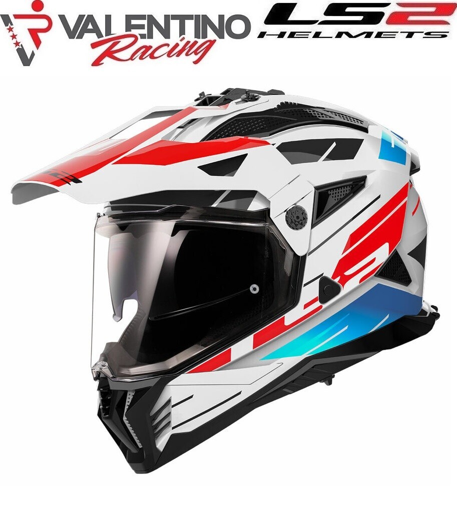 LS2 MX702 PIONEER II NAMIB WHITE BLUE RED CASCO ENDURO MOTARD MIS. M 57/58 CM
