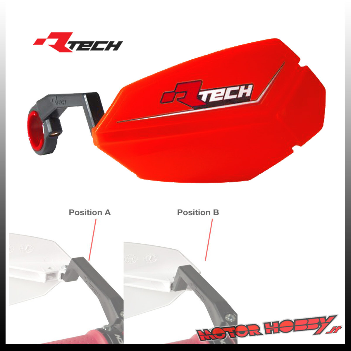 PARAMANI BICI MTB E-BIKE RTECH R20 + KIT MONTAGGIO ROSSO FLUO