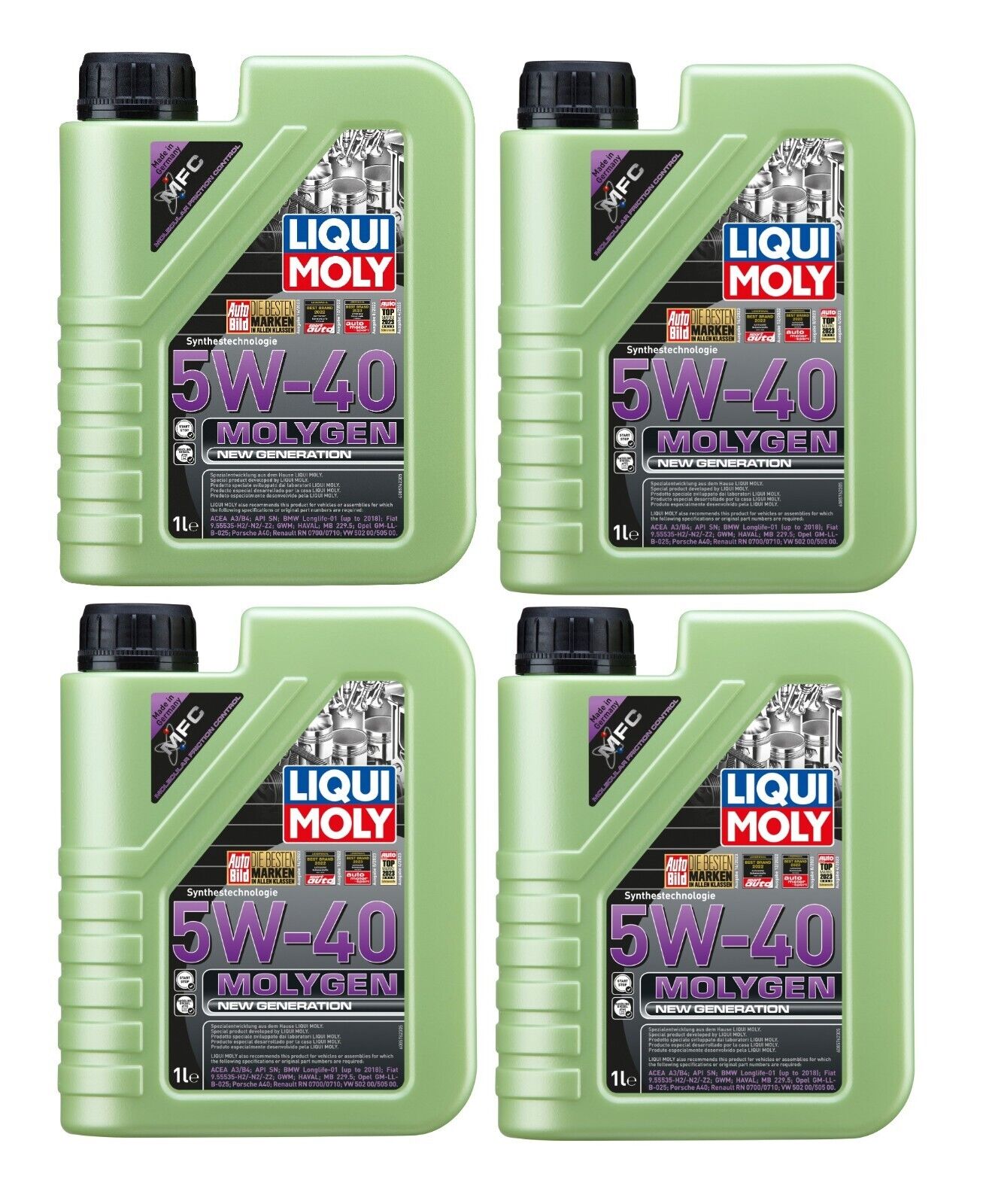 Liqui Moly Molygen 5w40 olio sintetico acea a3 b4 vw 50200 50500 - 4 litri