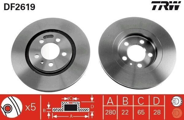 DISCO FRENO TWIN Seat Toledo(1l)(1991->) 2,0 - 110 kw 149cv 16v cat (abf)