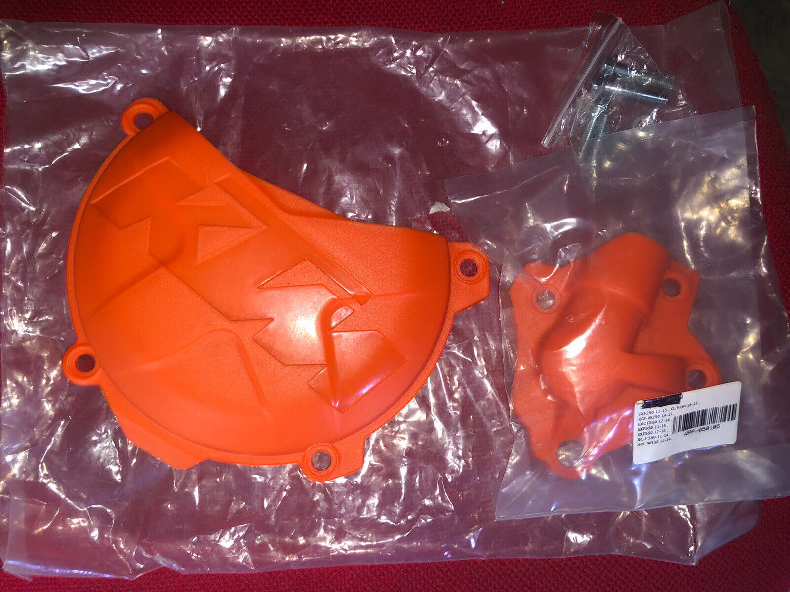 PROTEZIONE CARTER FRIZIONE E POMPA ACQUA ARANCIO KTM EXC F SXF 250 350 2012 16