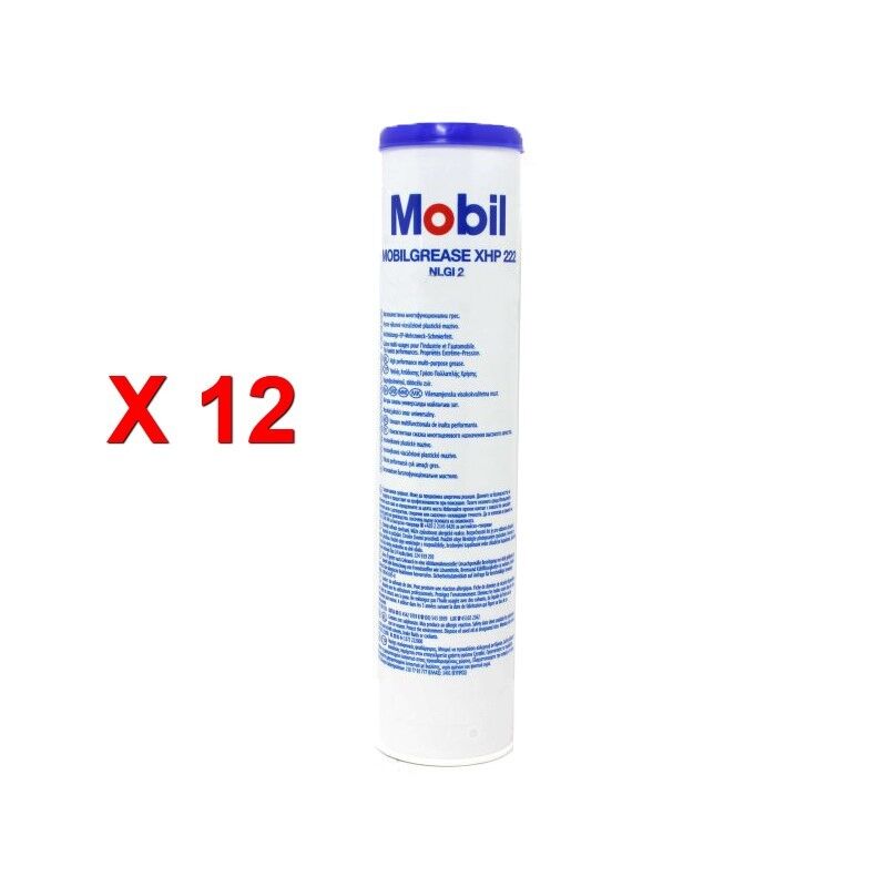 MOBILGREASE XHP 222 CONFEZIONE 12 CARTUCCE DA 400 GR DI GRASSO AL LITIO