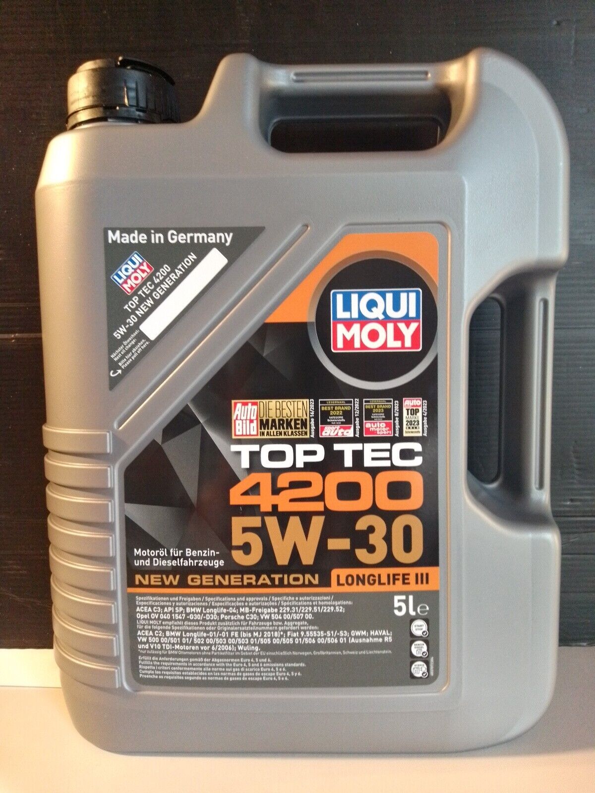 Liqui Moly 3707 Top Tec 4200 5W30 5 LITRI olio motore benzina e diesel