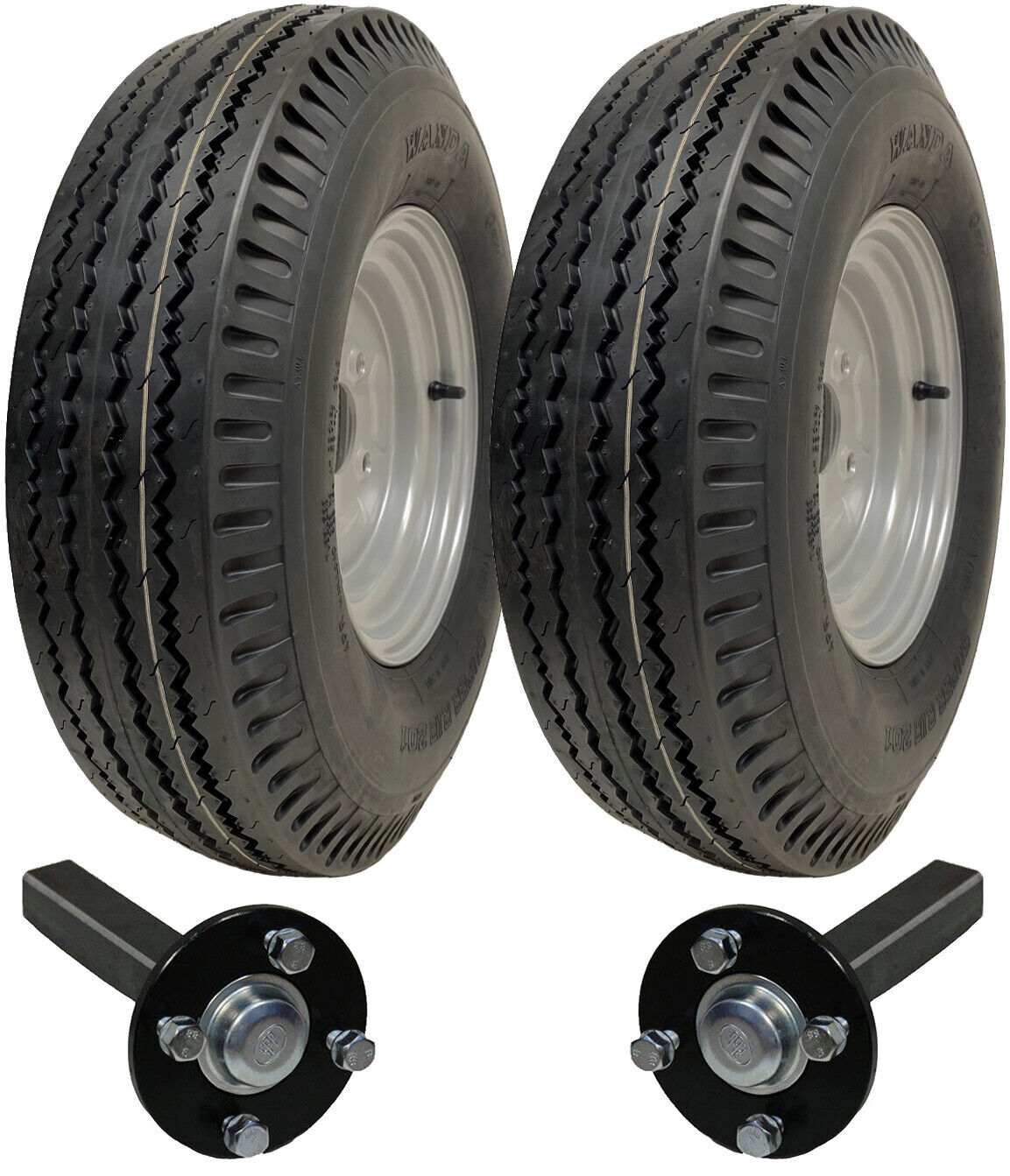 Kit rimorchio alta velocità 5,00-10 strada legale 500x10 ruote e mozzo e assi...