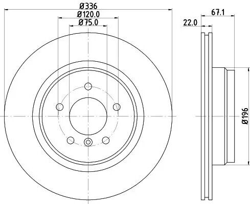 2x Disco freno ventilazione interna 8DD 355 128-441 HELLA PAGID per BMW 3 X1