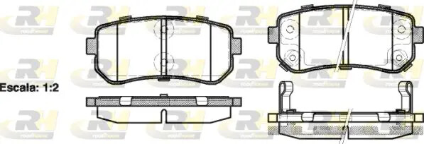 Pastiglie freno Assale posteriore 21209.02 ROADHOUSE per HYUNDAI KIA