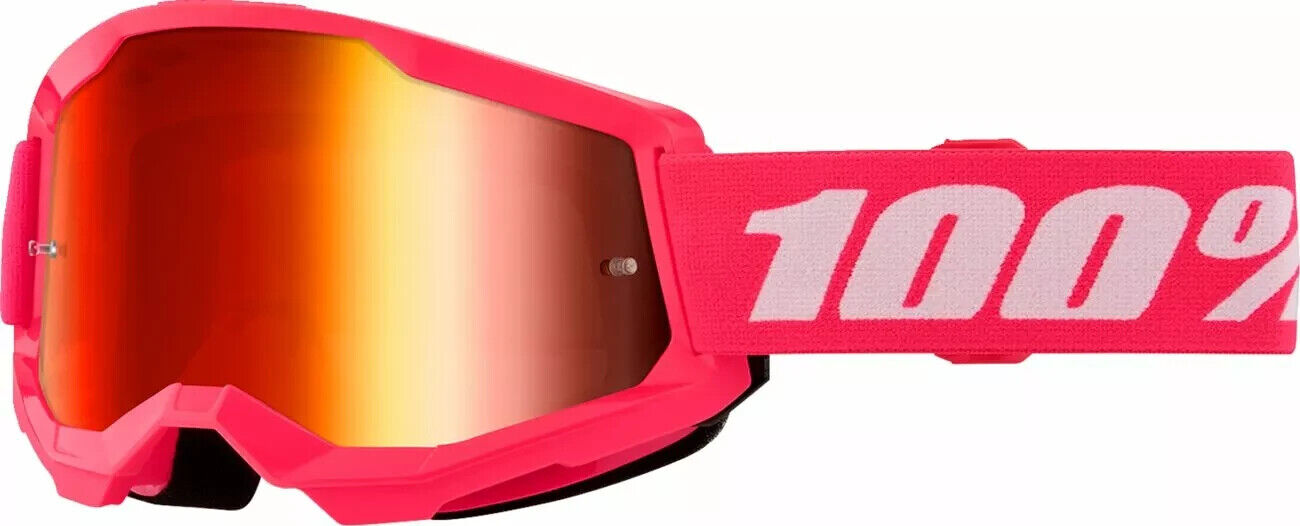 Occhiali 100% STRATA 2 Pink Moto Cross Enduro Motard ATV Quad Bici Maschera Rosa
