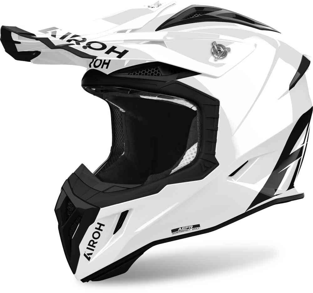 HELMET CASCO CROSS ENDURO AIROH AVIATOR ACE 2 COLOR WHITE GLOSS BIANCO TG M
