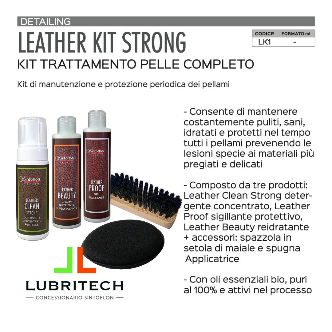 Sintoflon LEATHER KIT STRONG trattamento pulizia protezione restauro pelli pelle