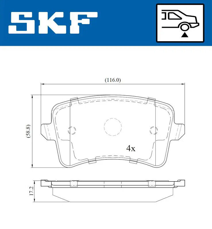 Pastiglie freno VKBP 90150 SKF per AUDI A5 Q5 A5 Sportback A5 Cabriolet A4 B8