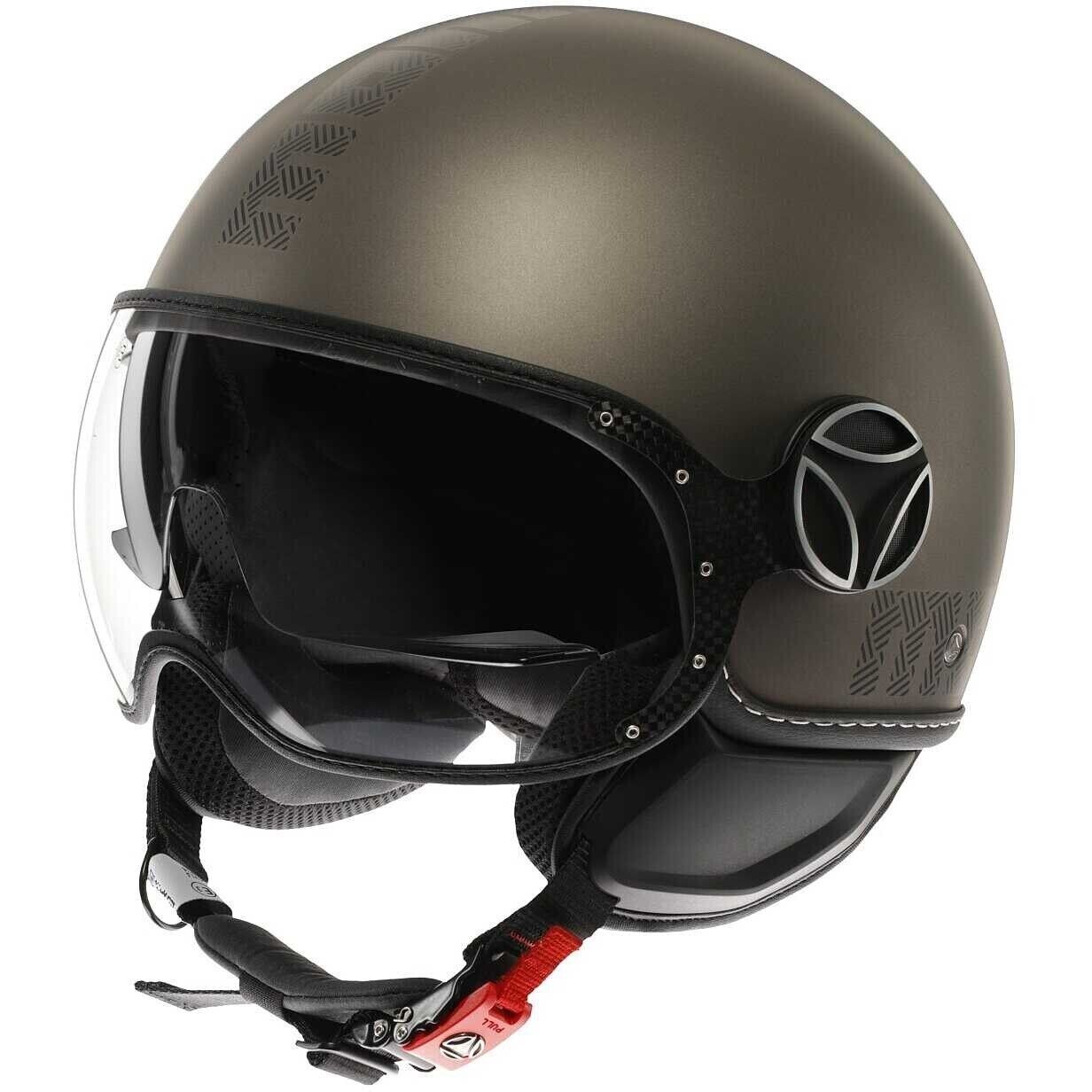 CASCO HELMET MOTO JET MOMO DESIGN FGTR EVO HIP DOPPIA VISIERA BRONZE STONE TG XS