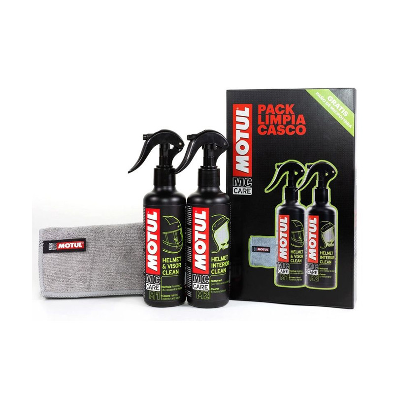 Motul Pacco Pulisci Caschi (M1+M2+Panno Microfibra) 500Ml Ce U