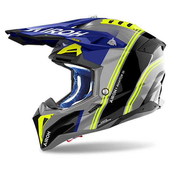 AV3H18 Casco Cross Enduro AIROH Aviator 3 Hima Blue Gloss XXL