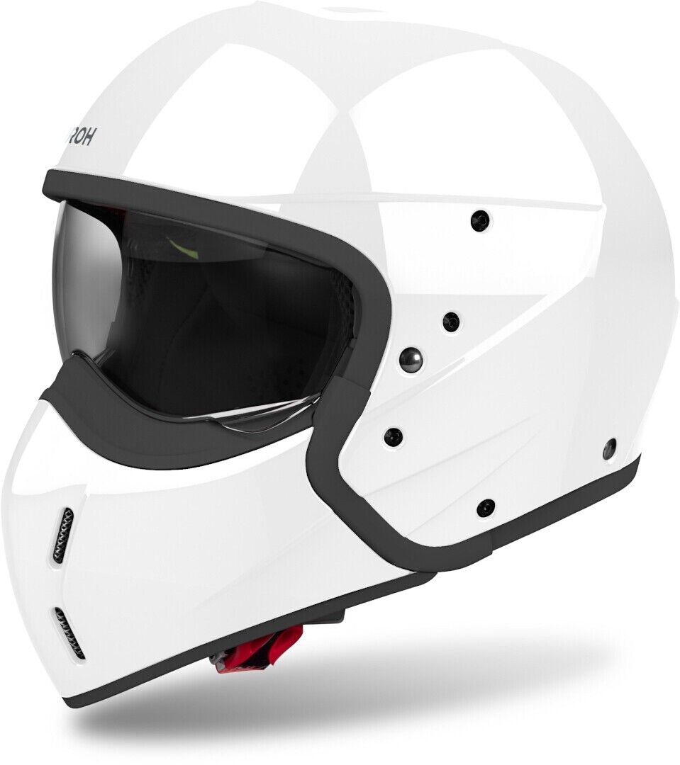 CASCO HELMET FIBRA MODULARE CROSSOVER AIROH J110 COLOR WHITE GLOSS TG M