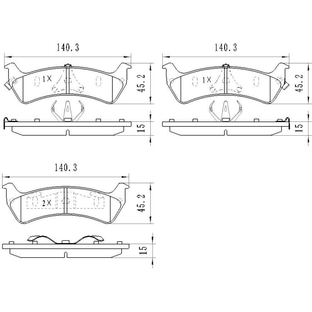 JEEP CHEROKEE (XJ) G.CHEROKEE (ZJ,ZG) KIT PASTIGLIE FRENO POSTERIORI 0470.02