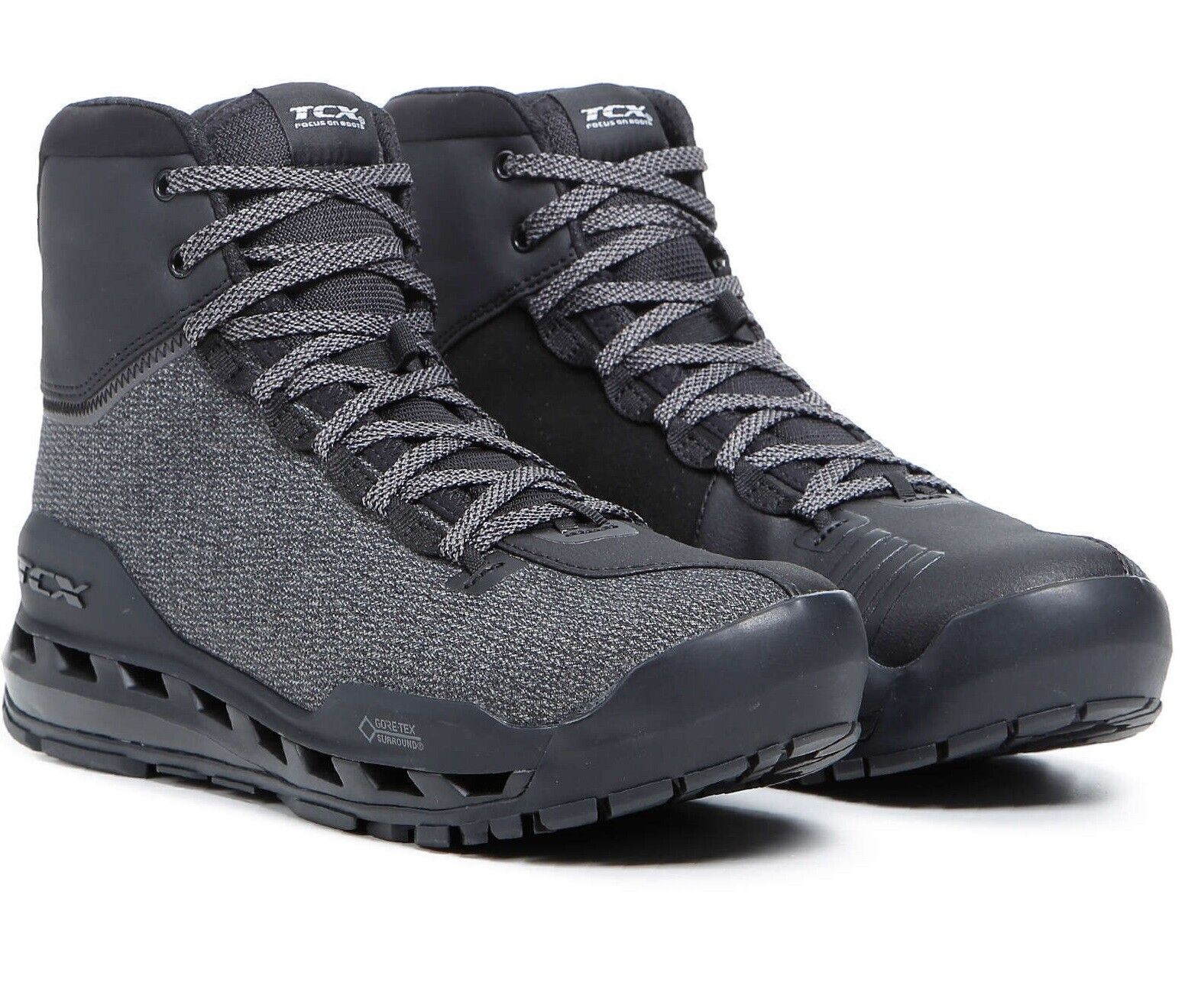 SCARPE STIVALI MOTO TCX CLIMATREK SURROUND GTX GORE-TEX NERO GRIGIO TG 44