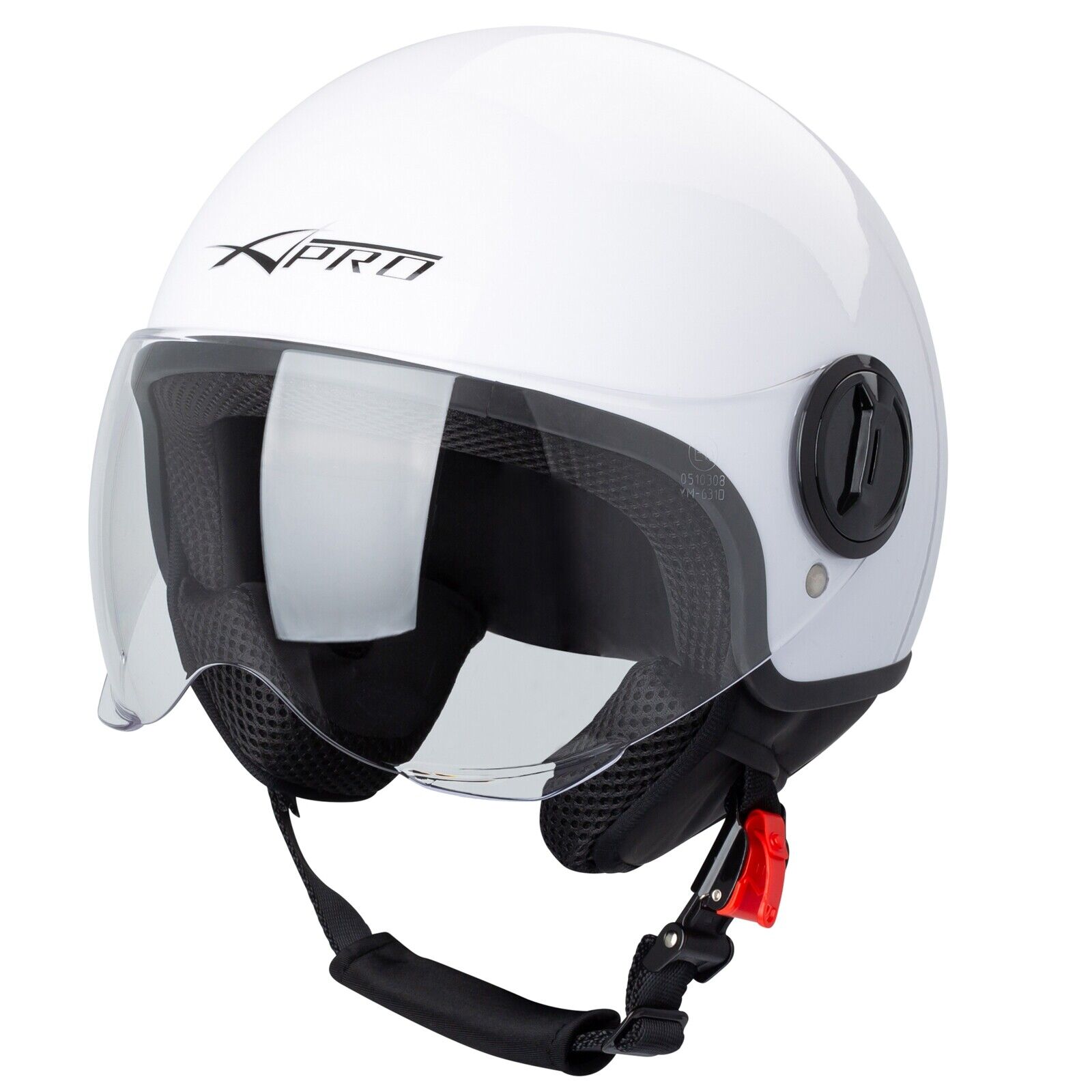 Demi Jet Helmet Moped Motorbike Scooter Visor SonicMoto White XS