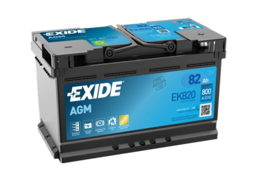 EK820 Exide Batteria Avviamento Exide 82Ah 800A Agm L4 Start Stop= ROFIBA 80760