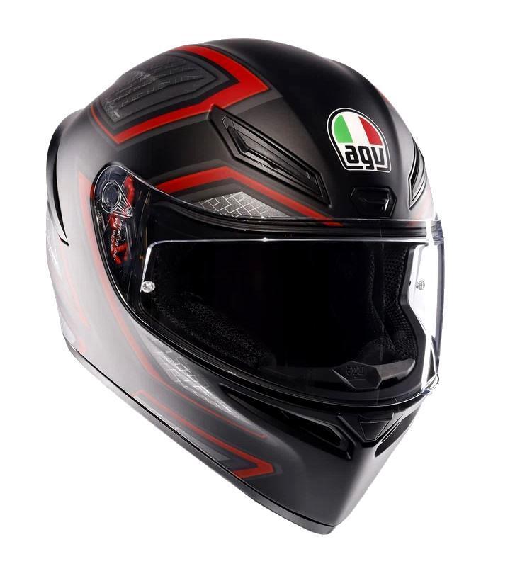 Casco Integrale AGV K1 S / K1-S Sling Matt Black Red Nero Rosso Opaco Taglia s