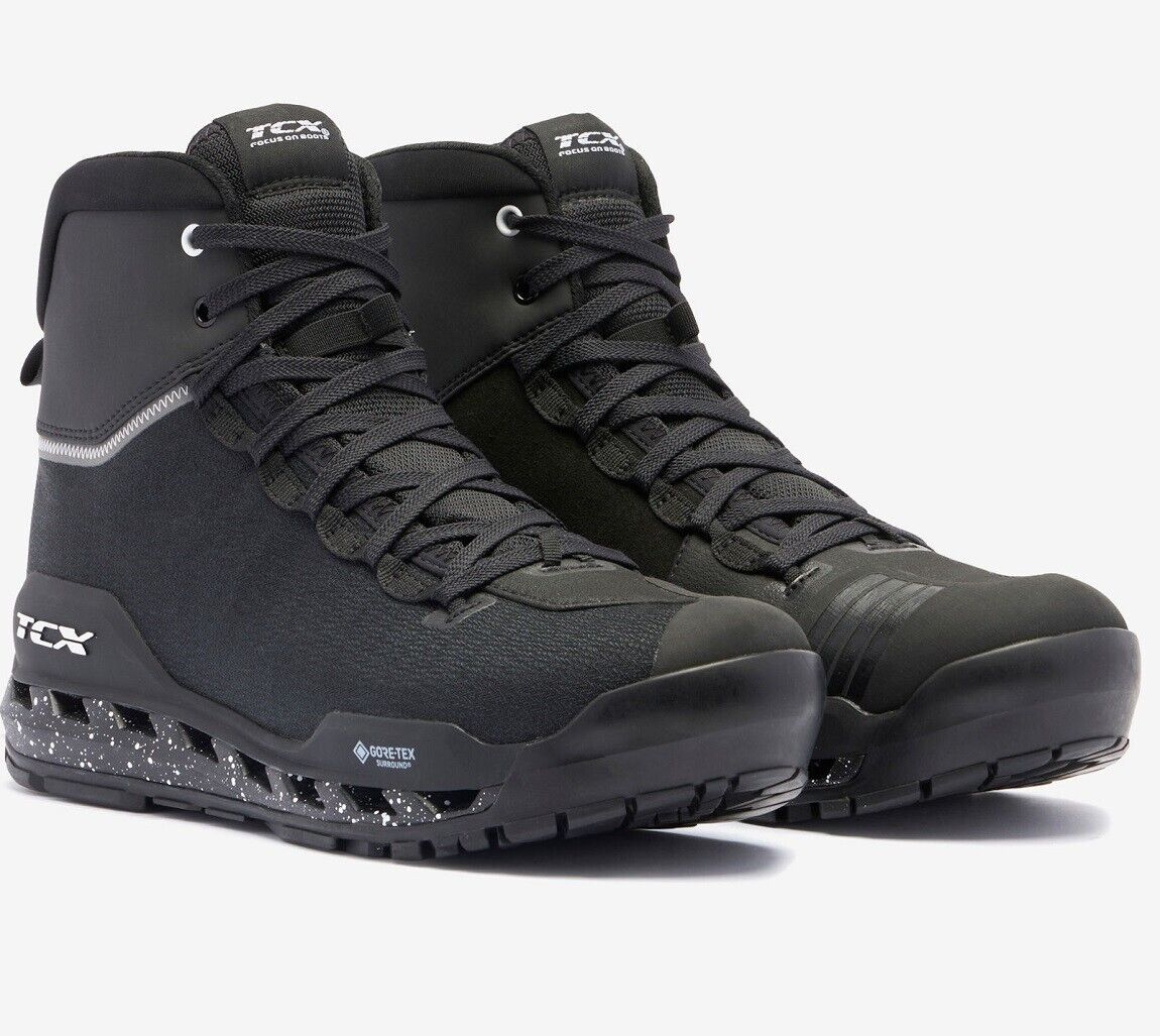 SCARPE STIVALI MOTO TCX CLIMATREK SURROUND GTX GORE-TEX NERO BIANCO TG 42