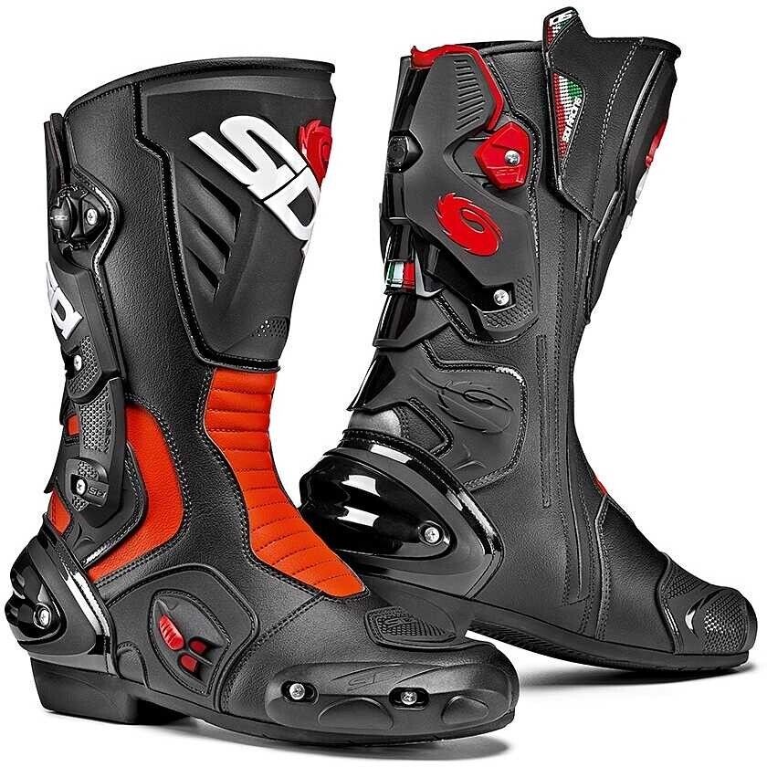 STIVALI BOOTS MOTO SPORT RACING PISTA SIDI VERTIGO 2  BLACK RED NERO ROSSO TG 43