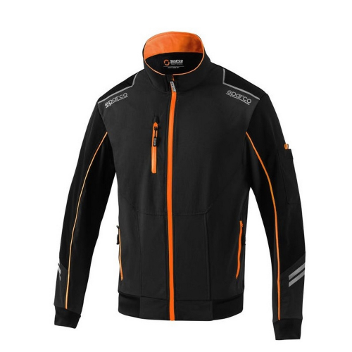 Sparco Austin giacca antivento tech light-shell tg XXL nero/arancione fluo