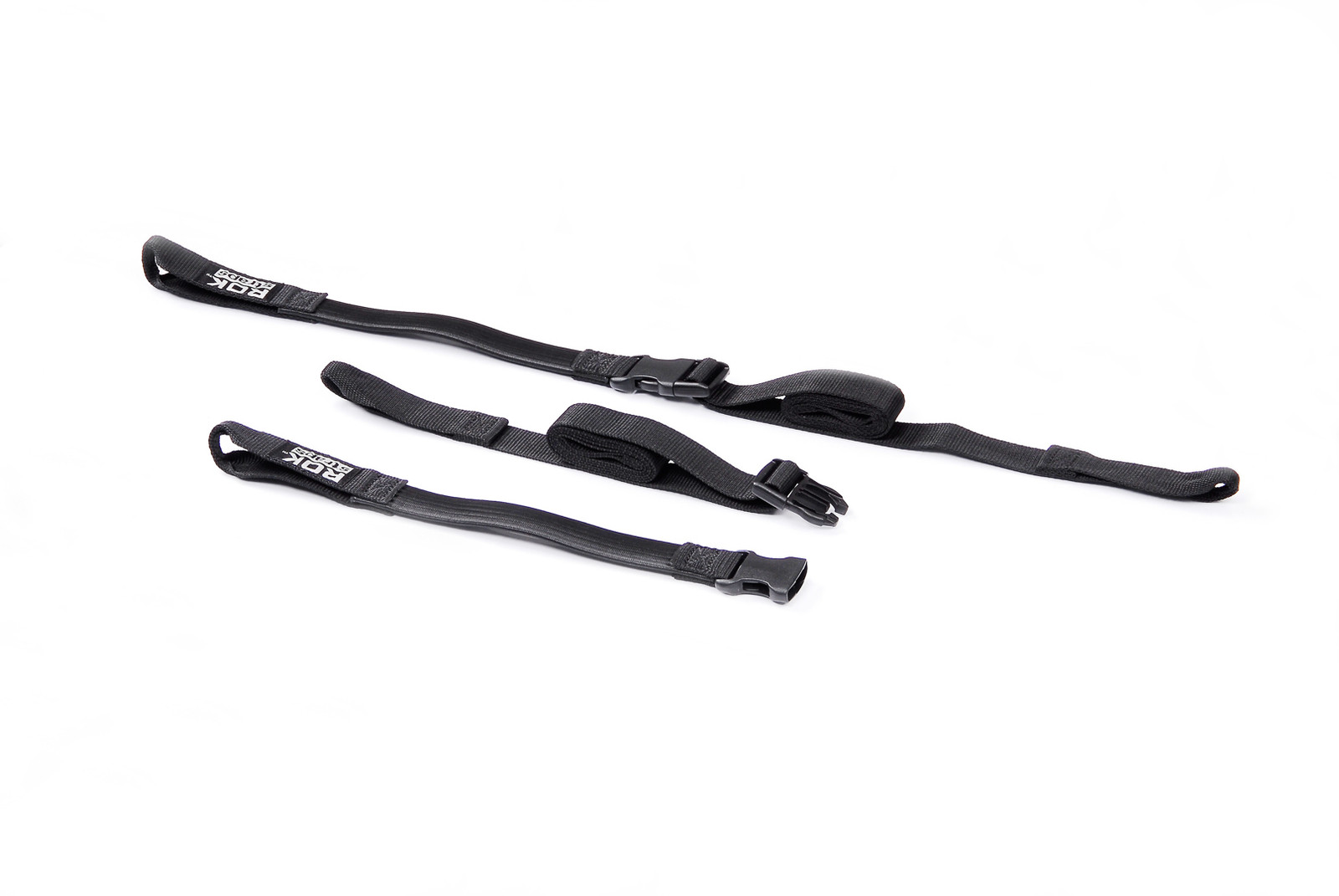 Sw-Motech Cinghie ROK strap Coppia di cinghie regolabili. Nero. 500-1500 mm.