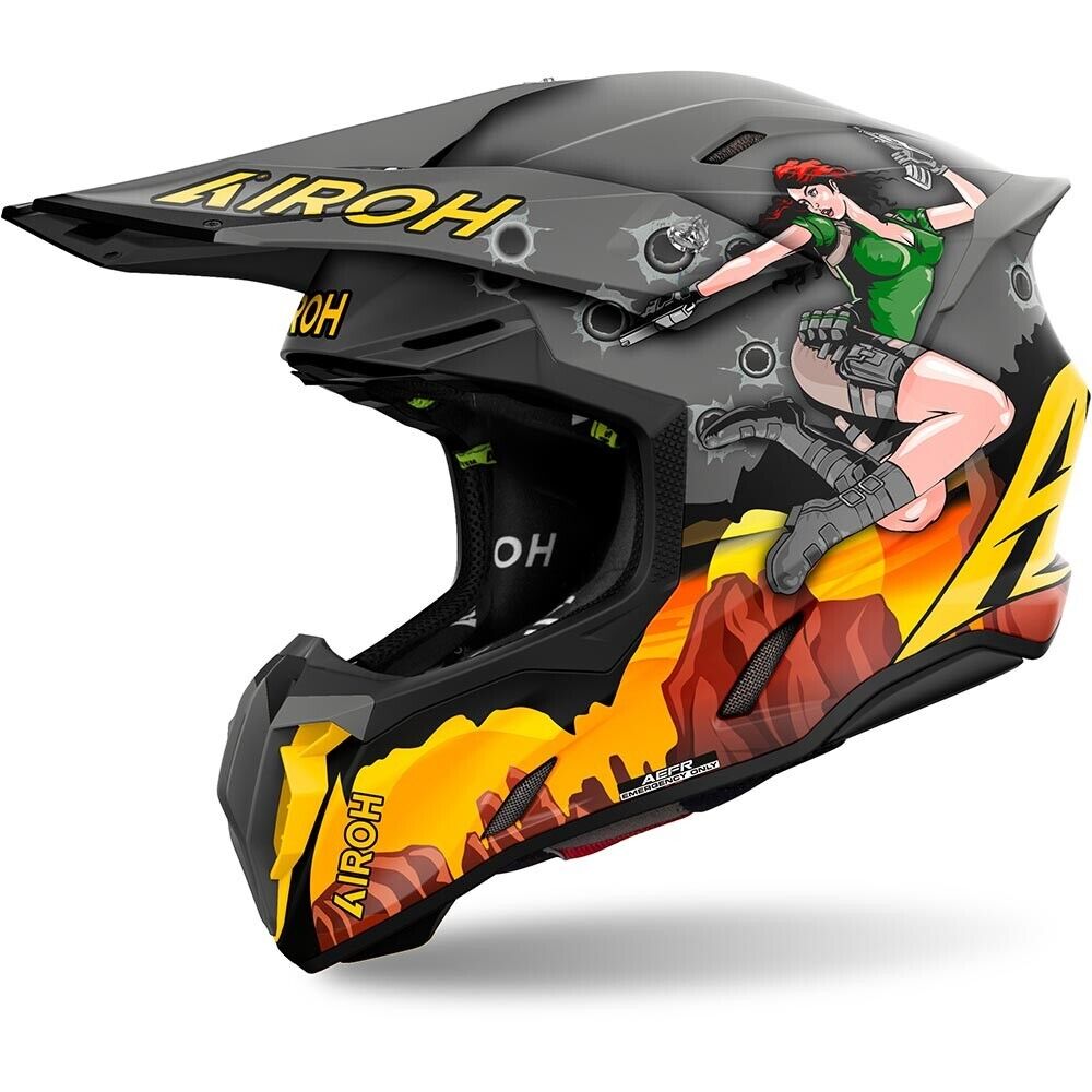 CASCO HELMET MOTO CROSS ENDURO AIROH TWIST 3 ADVENTURE MATT 22.06 TG L