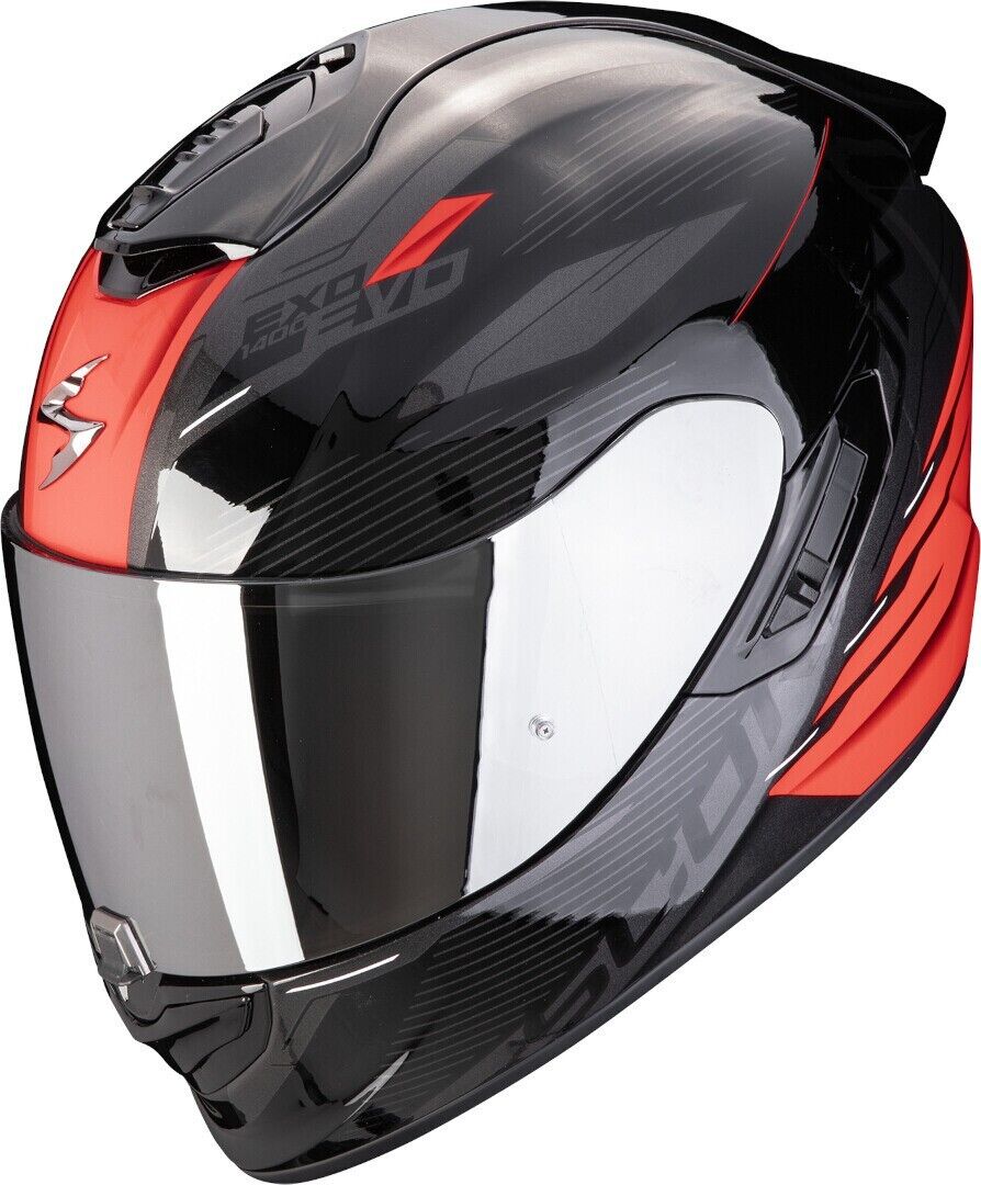 CASCO INTEGRALE ECE 22.06 SCORPION EXO 1400 EVO II 2 AIR LUMA BLACK RED TG S