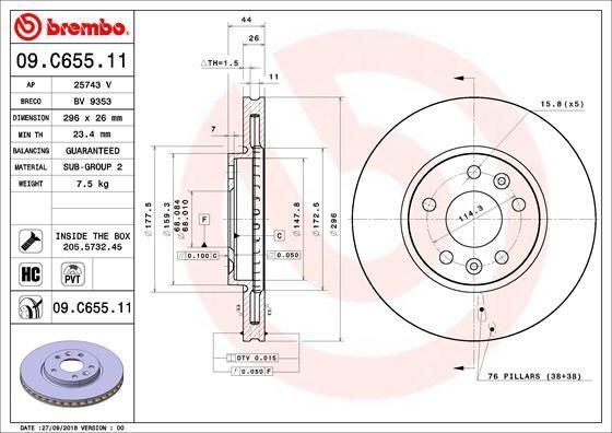 BREMBO Discofreno  09.C655.11