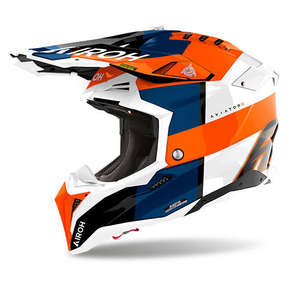 AV3M32 Casco Cross Enduro AIROH Aviator 3 Monarch Orange Gloss L