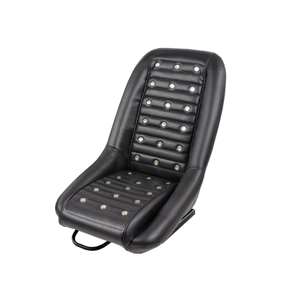 Simoni Racing Sedile Vintage nero con borchie con slitte universali - art. SRSB