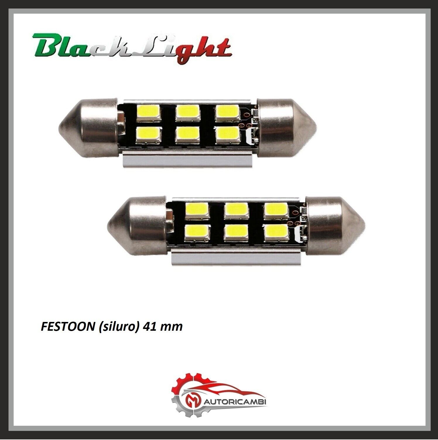 Lampade Festoon siluro Led 41 mm BlackLight serie Power (coppia)