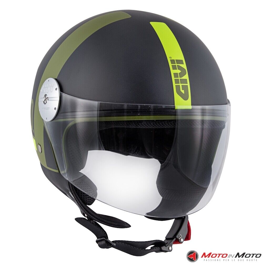 Casco Jet GIVI 10.7 Mini J Verde Nero Opaco Taglia Size L